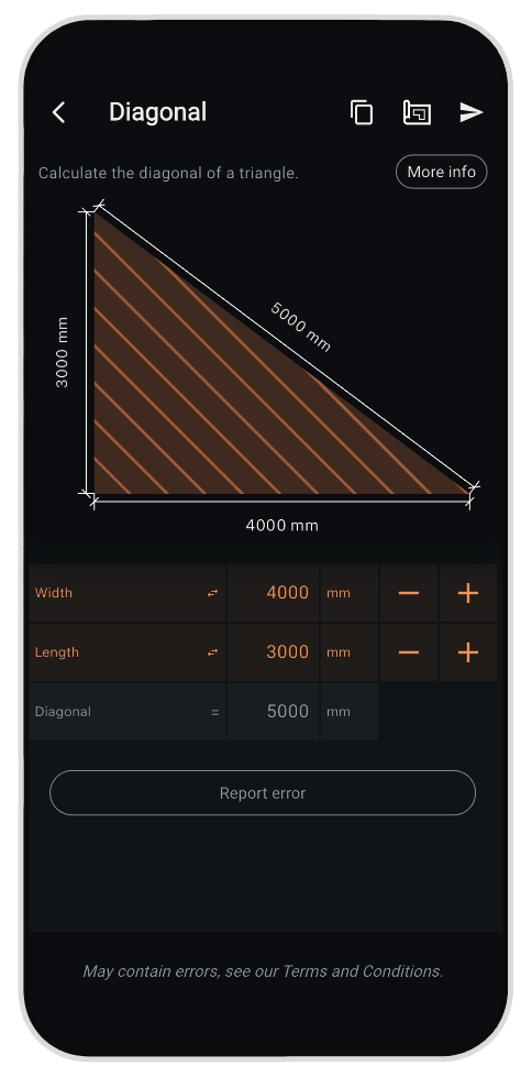 Diagonal mobile app