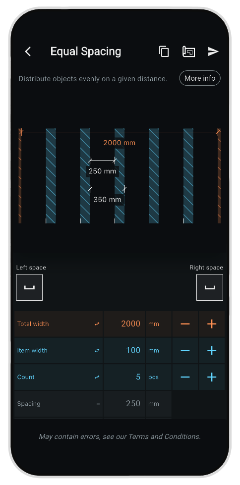 Powerful calculators for carpenters mobile app