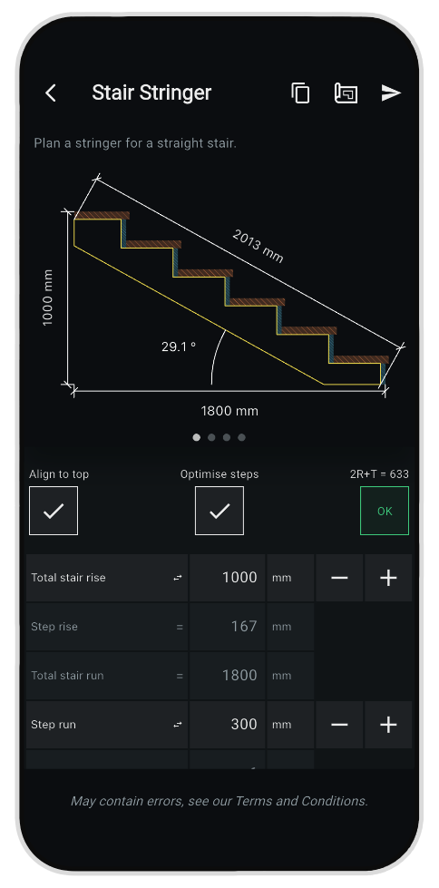 Stair Stringer mobile app